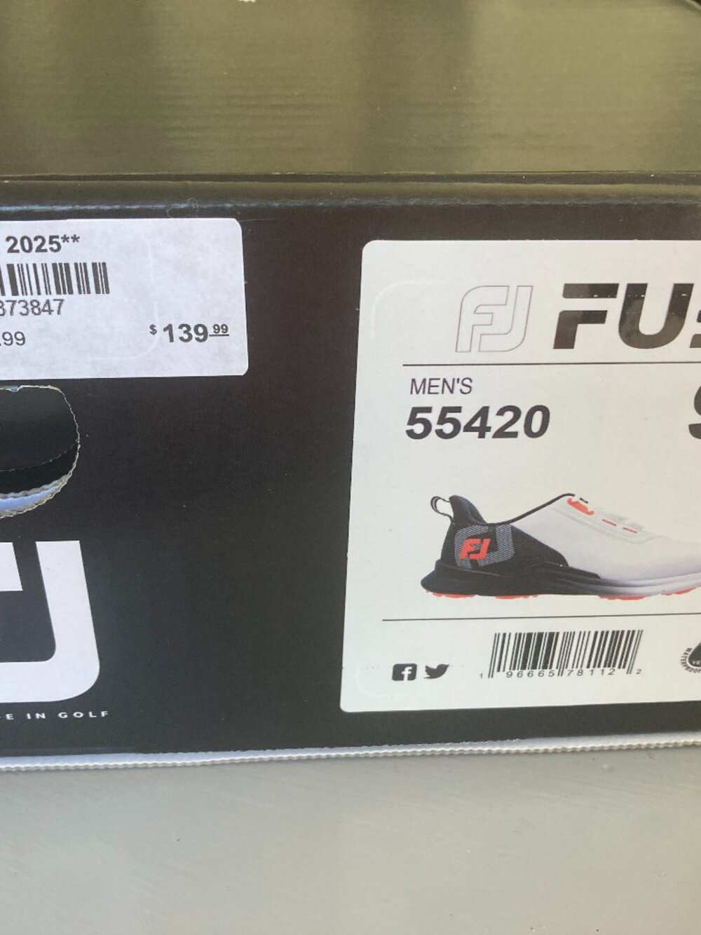FootJoy FUEL GOLF SHOES MEN # 55420 SZ 9.5M NEW IN BOX.